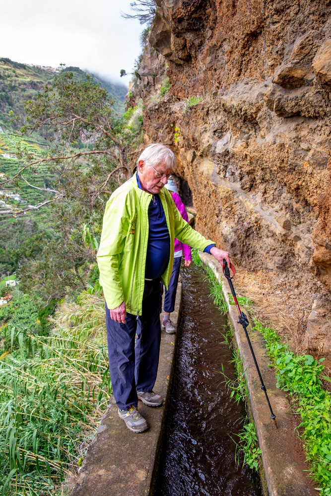 On the narrow lavada irrigation paths of Madeira